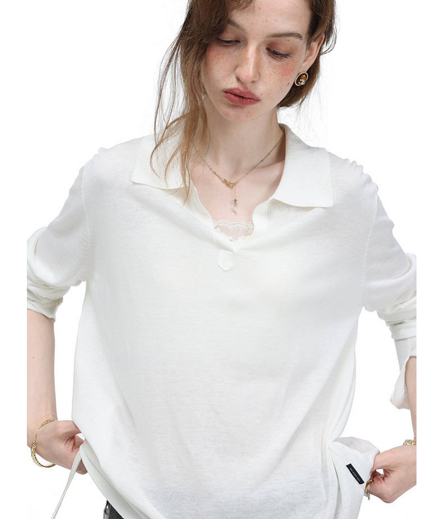 Linen-Blend Knit Polo Shirt