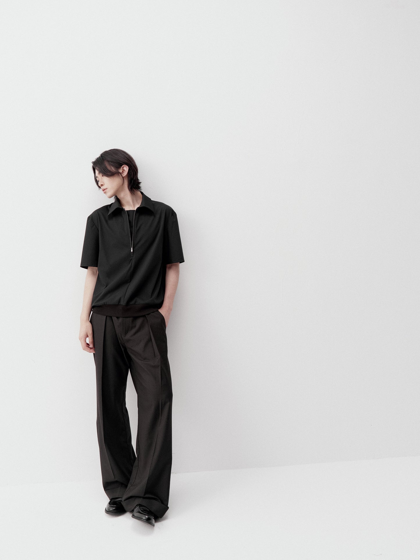 3D-Pleated Casual Pants