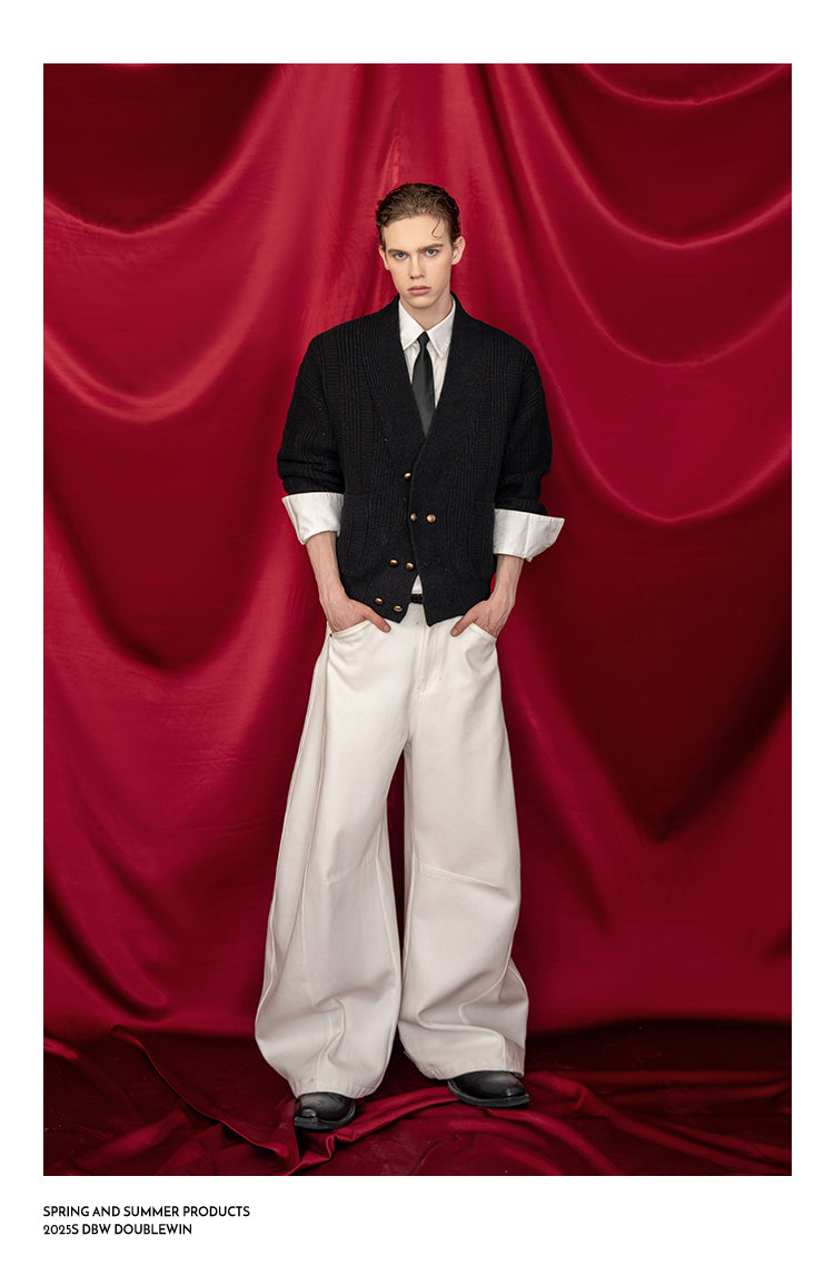 Loose Double-Breasted Cardigan