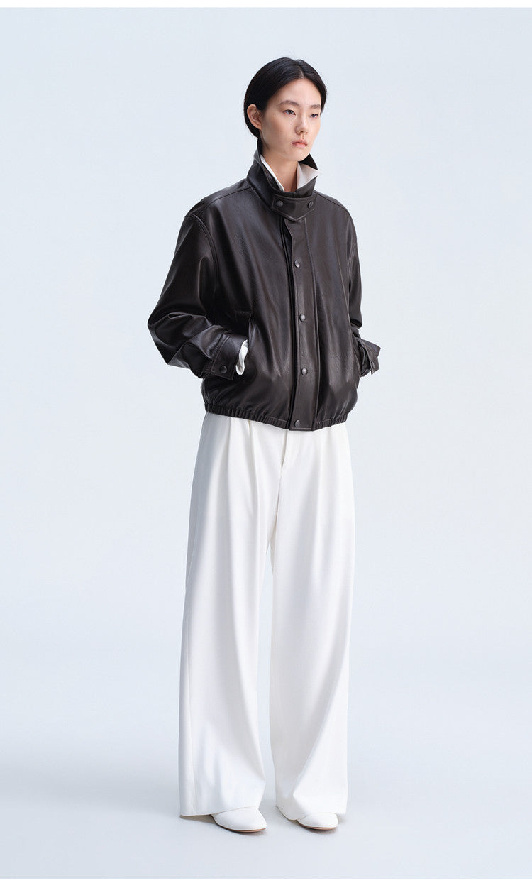 Casual Pants with Elastic Waistband at the Back