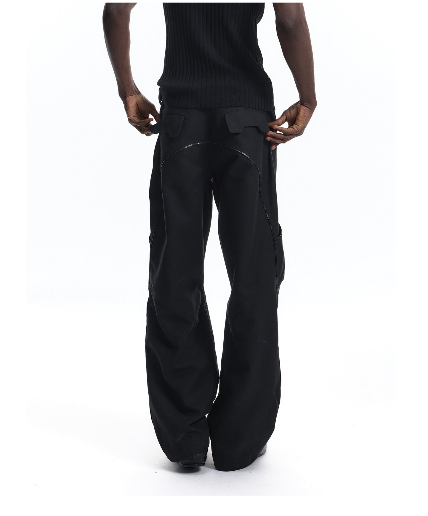 Patchwork Leather Work Pants