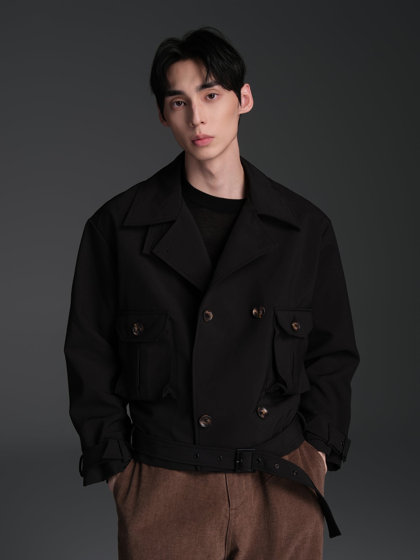 Short wide trench coat