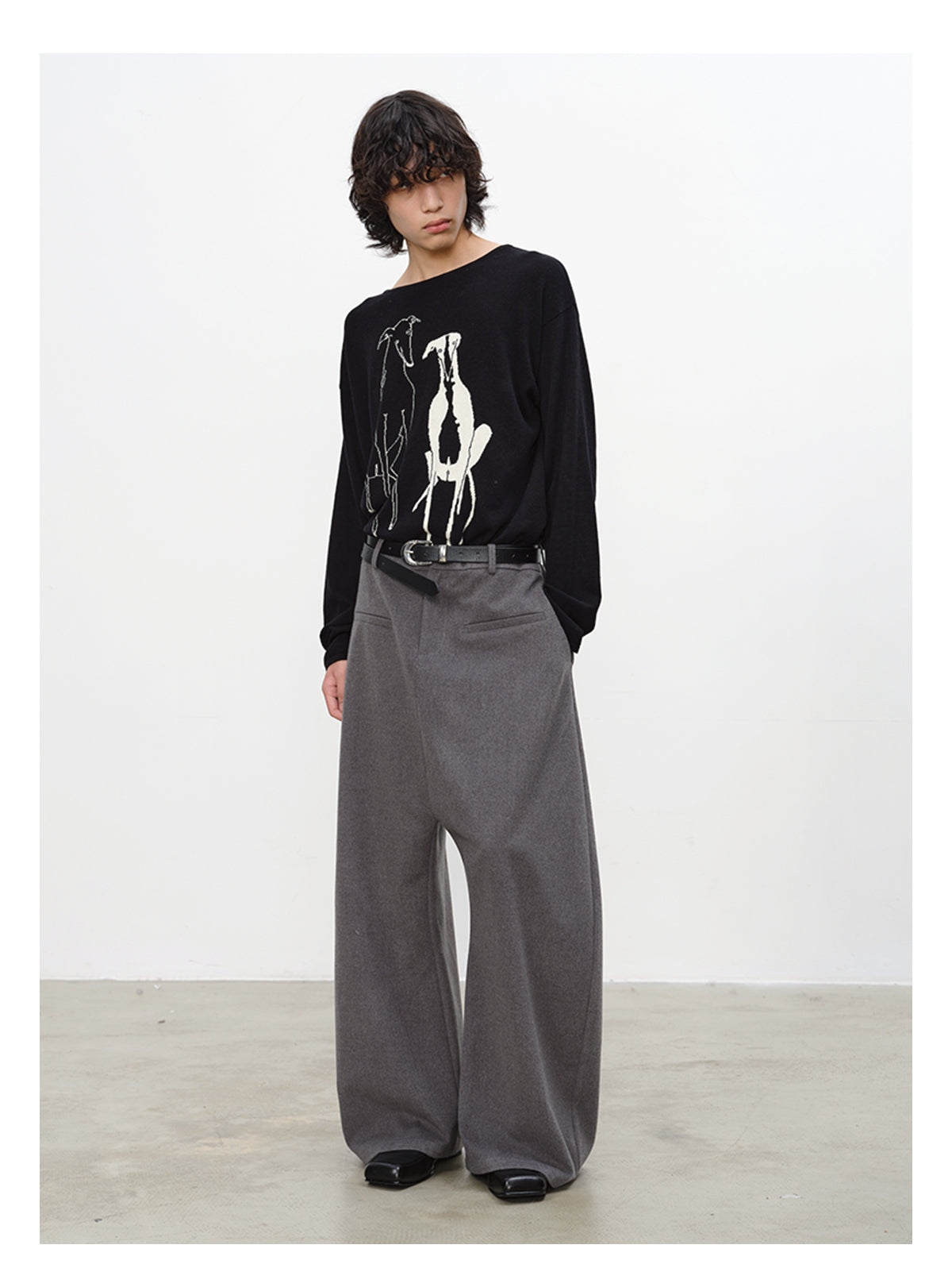 Drop-shoulder sweater