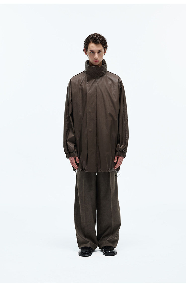 Stand Collar Mid-Length Coat