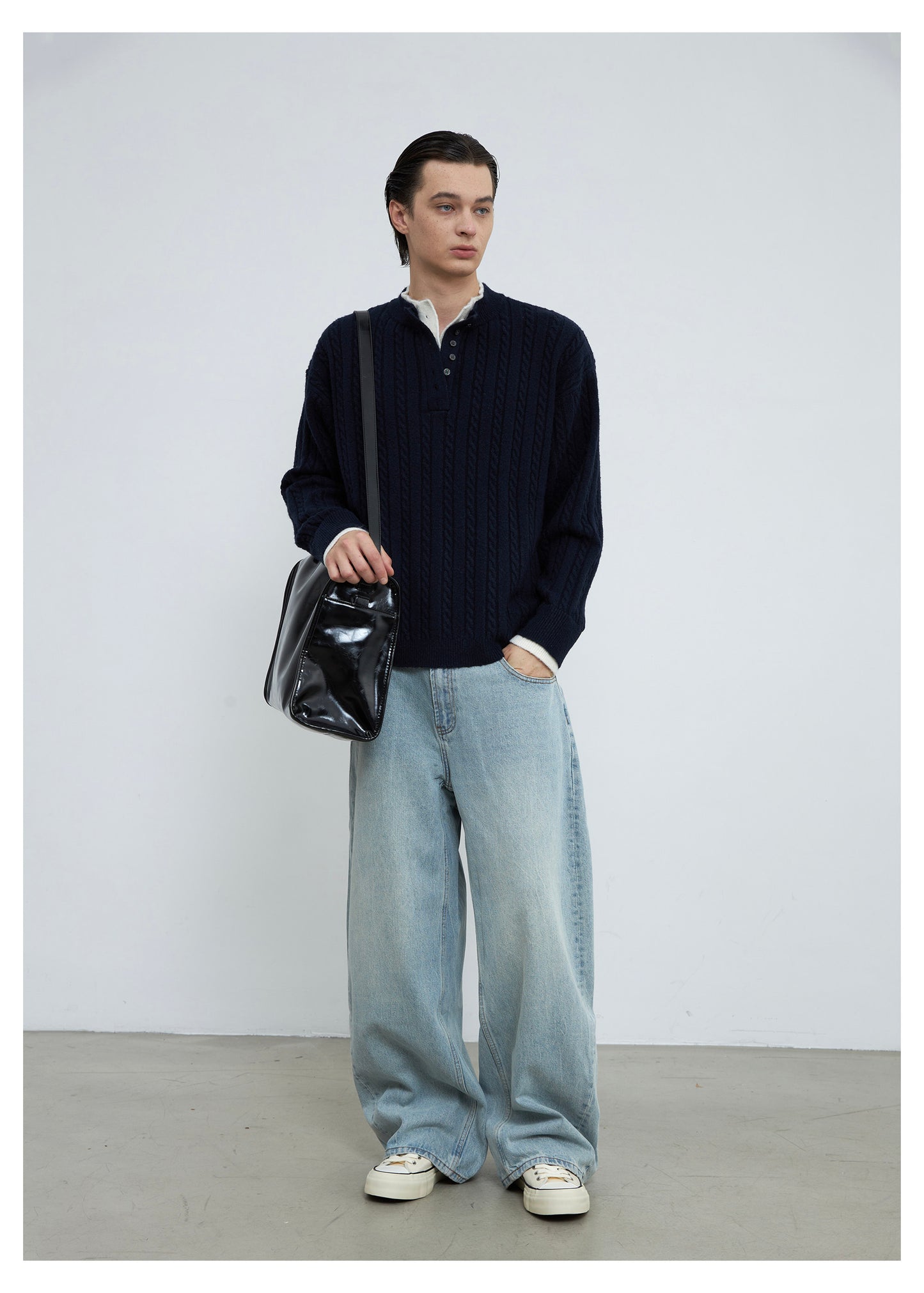 Faux Two-Piece Double-Layer Sweater