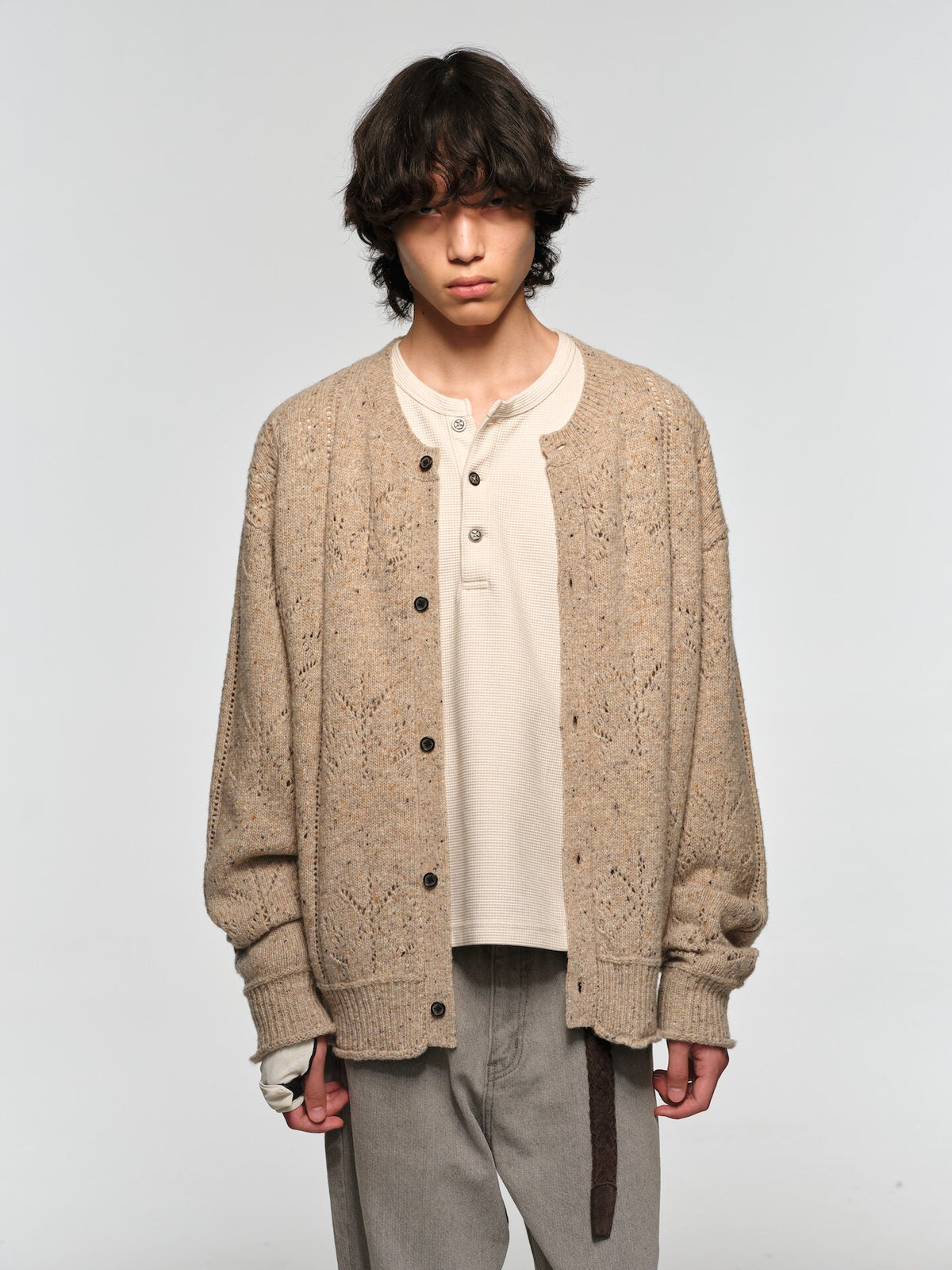 Alpaca Wool Cardigan with Buttons