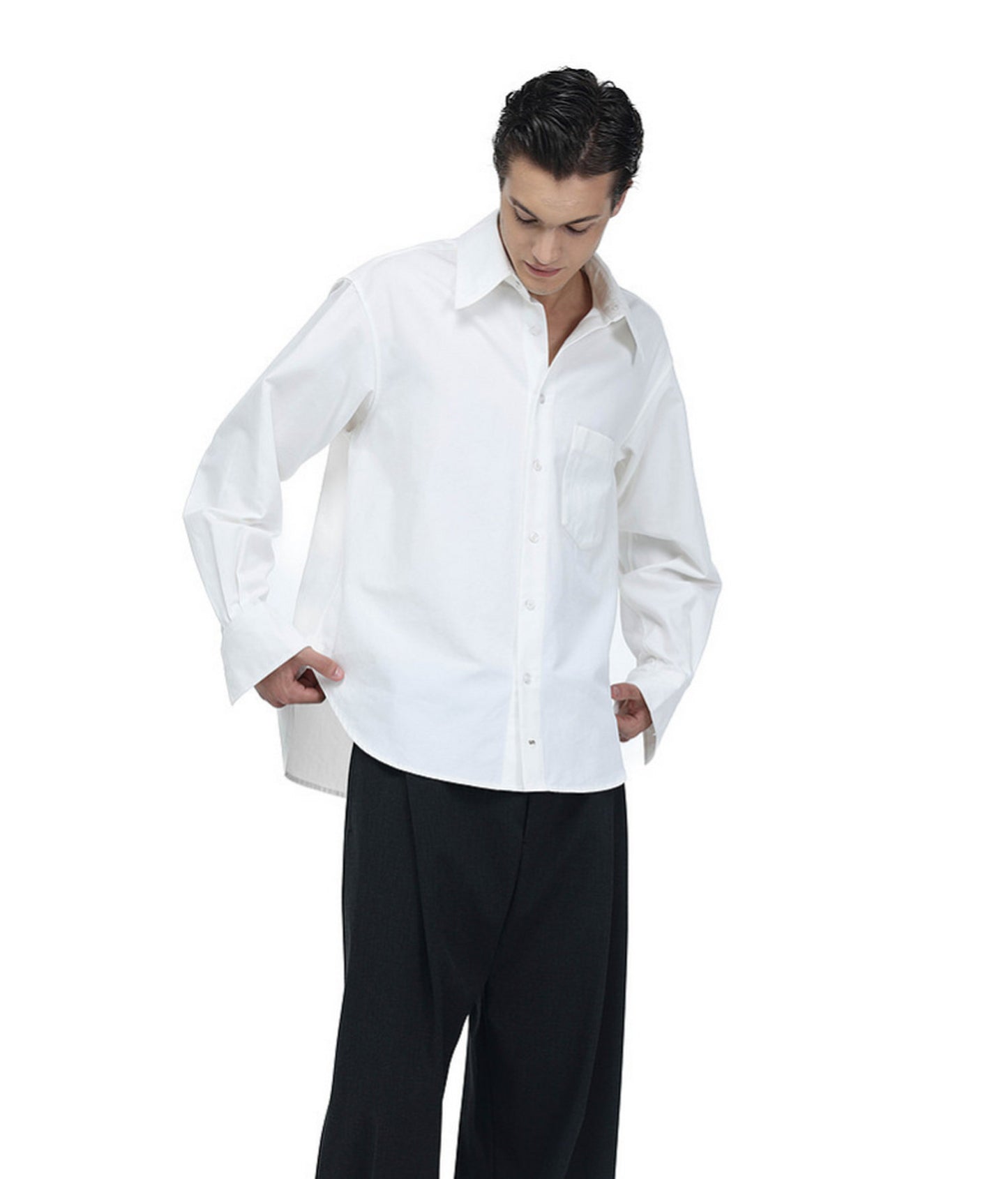 High-End Tailored Long-Silhouette Shirt