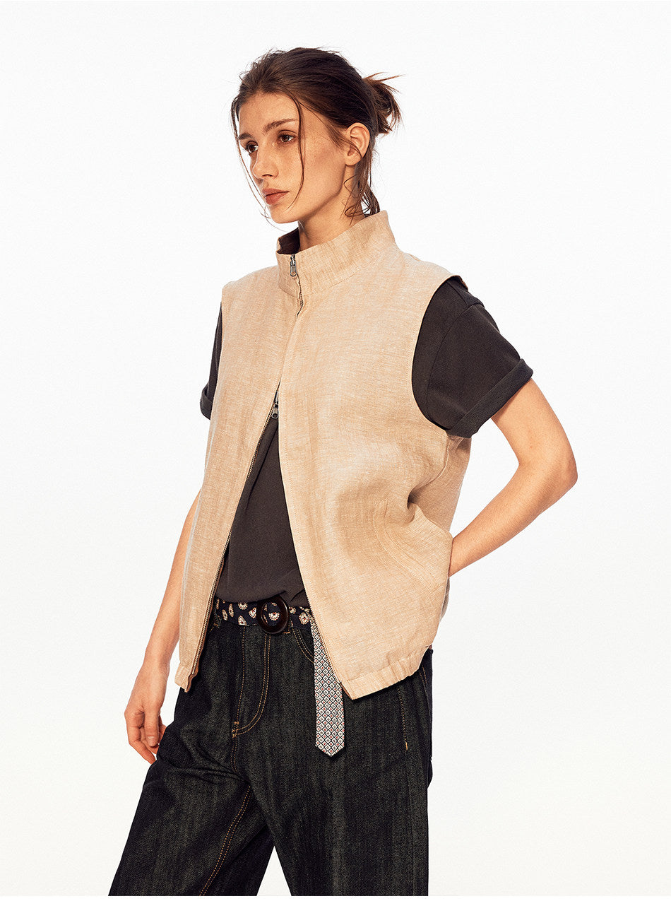 Reversible Stand-Collar Vest