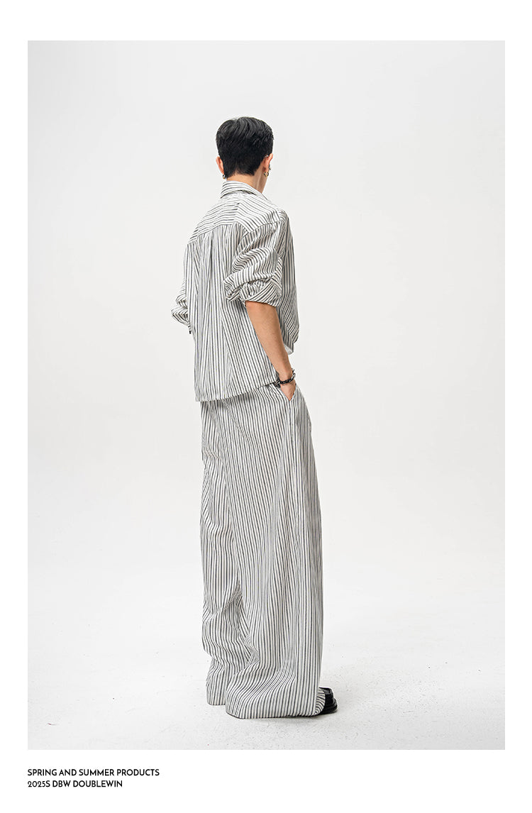 Retro High-End Striped Casual Pants