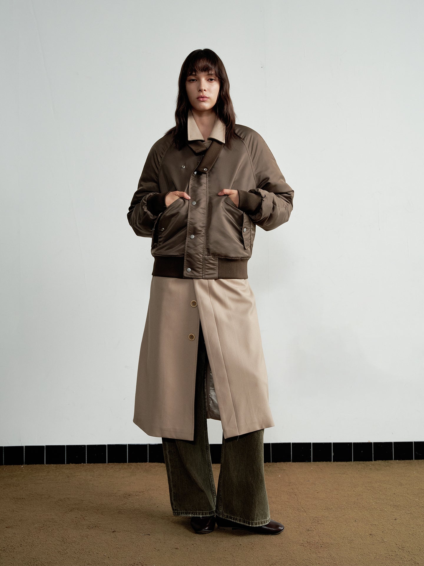 Half-lapel bomber jacket