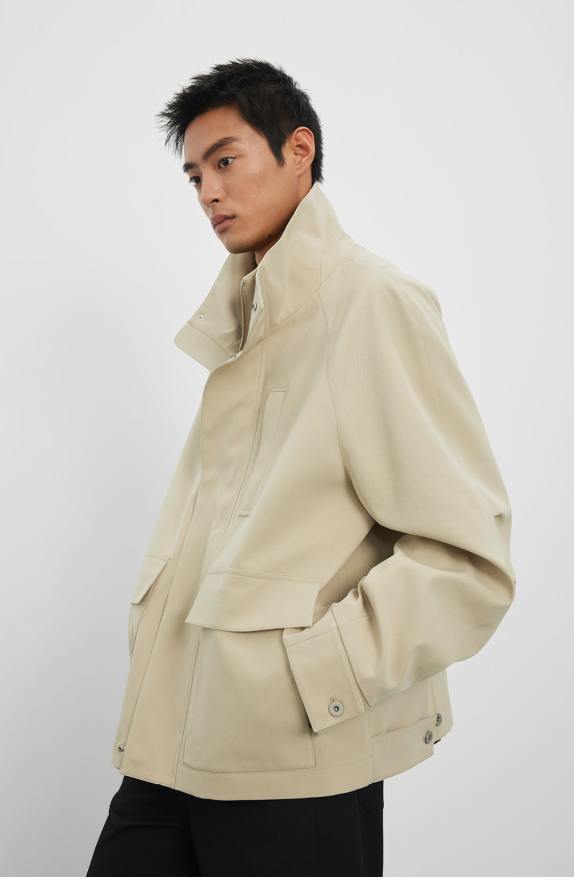 Stand collar short jacket