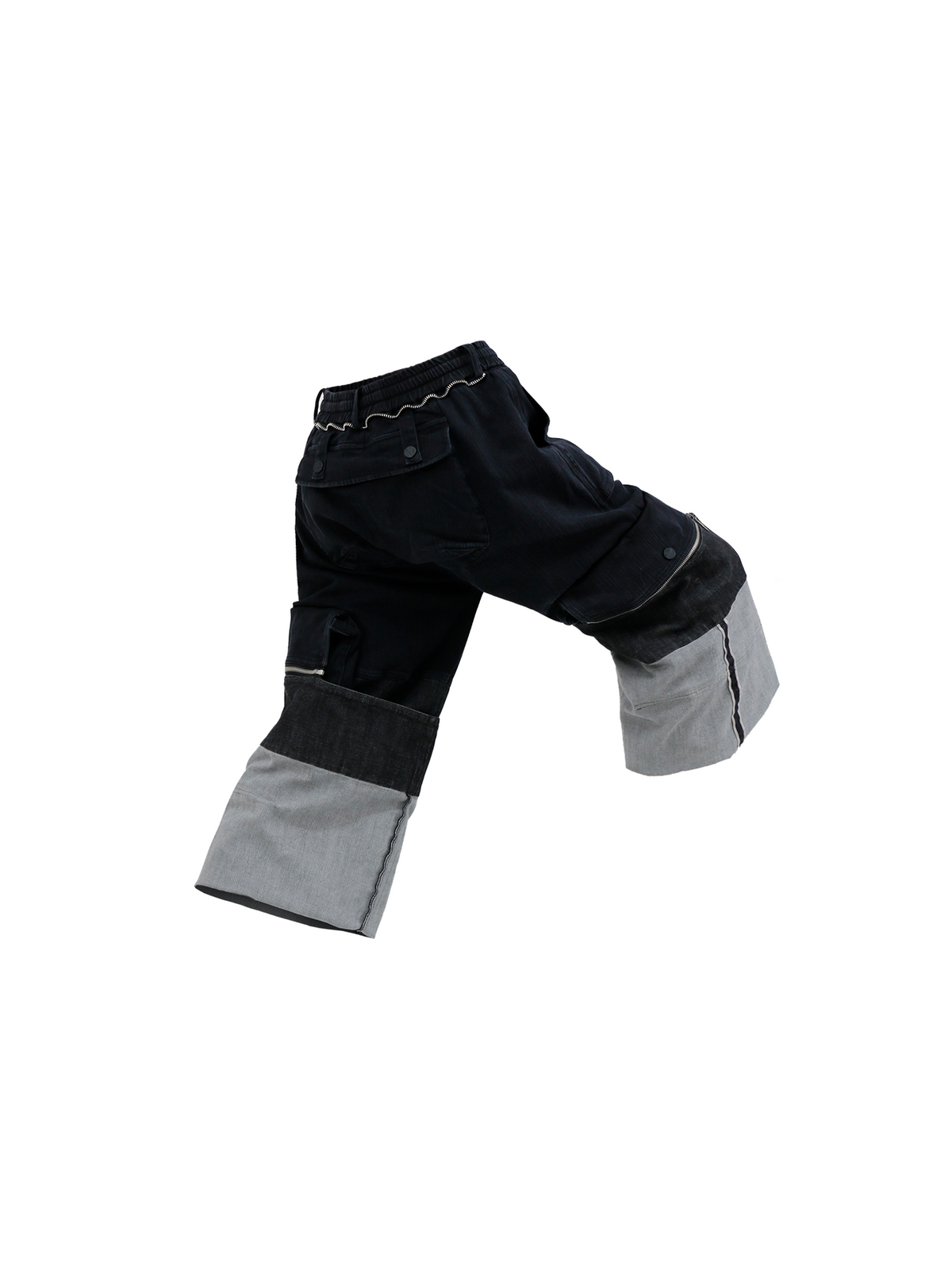 Denim Pants with Asymmetrical Zipper