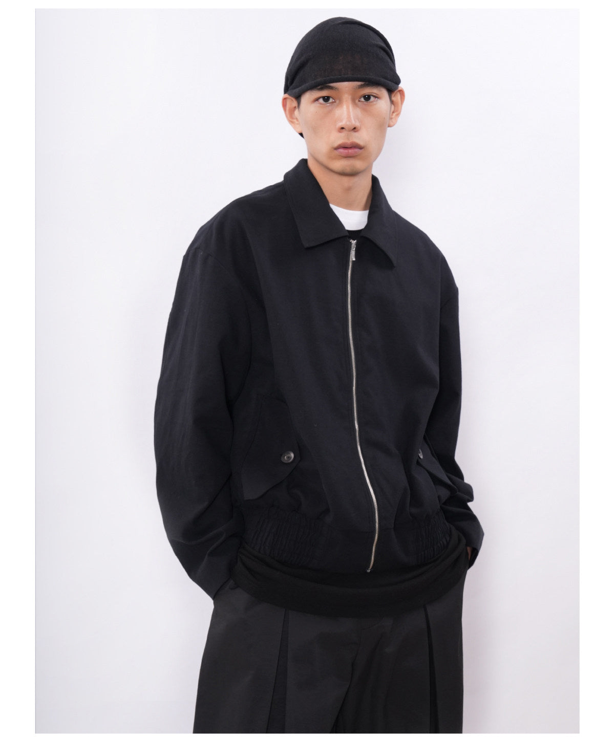 Tencel Cotton-Linen Harrington Jacket