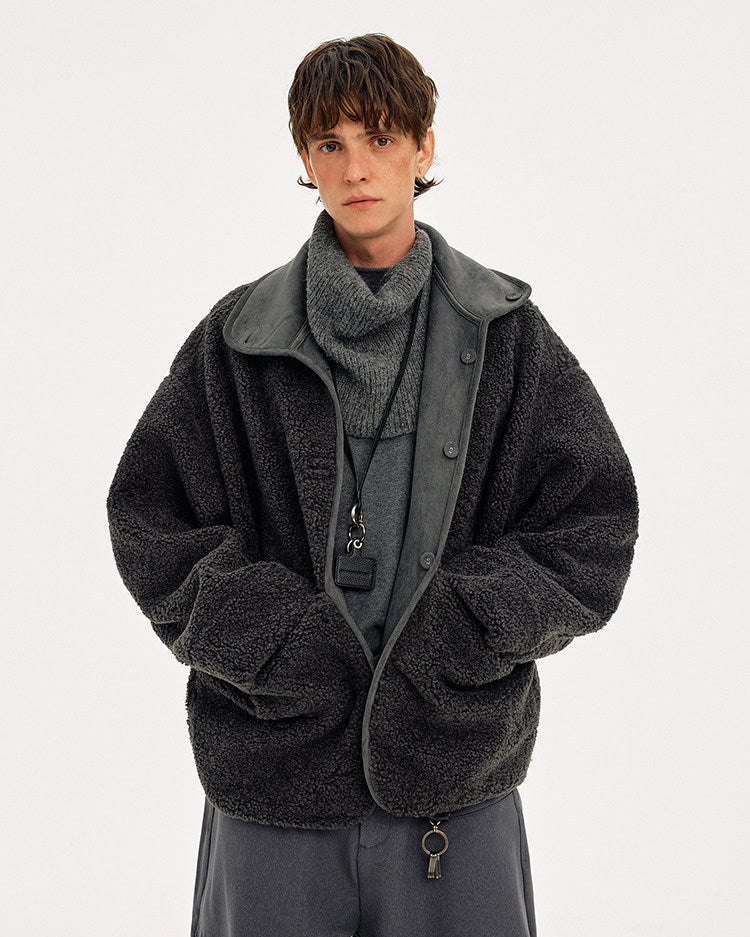 Reversible Fleece Collar Jacket