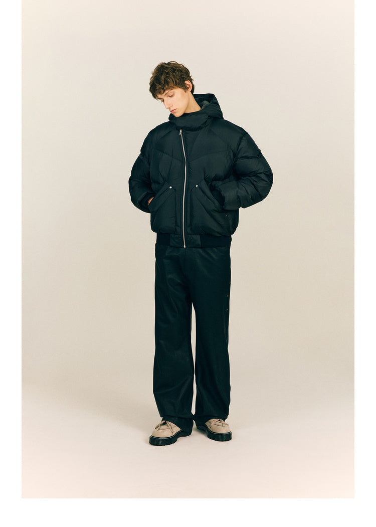 Mink Feather Hooded Down Jacket