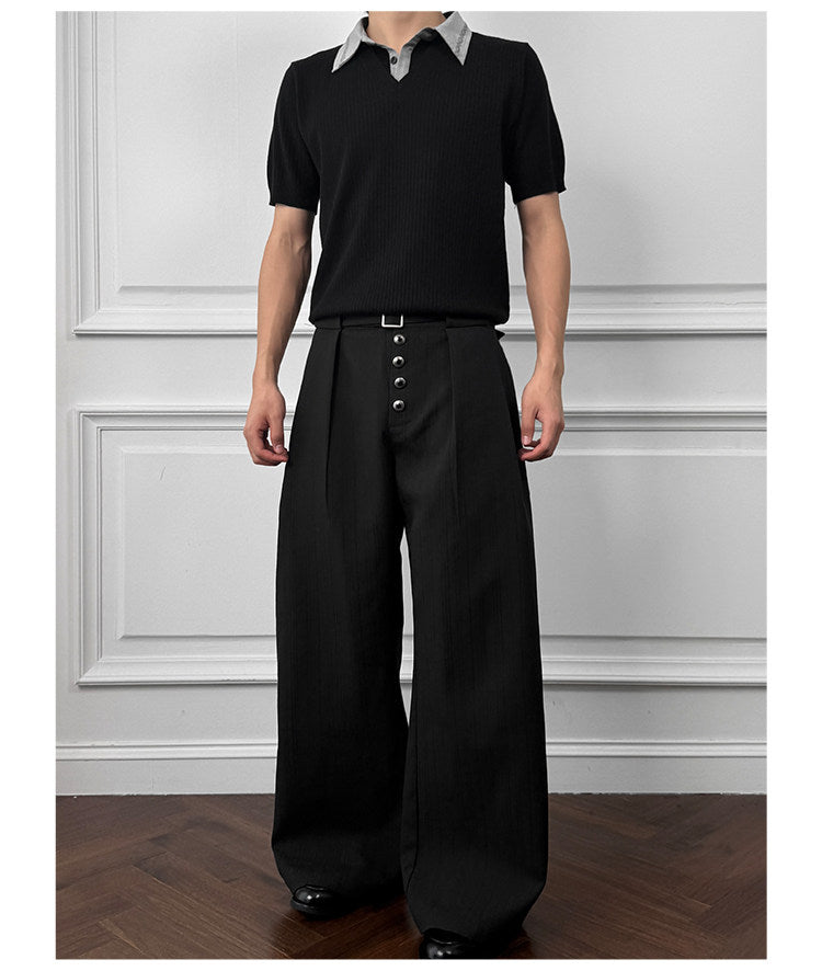 Faux Two-Piece Vintage-Textured Shirt
