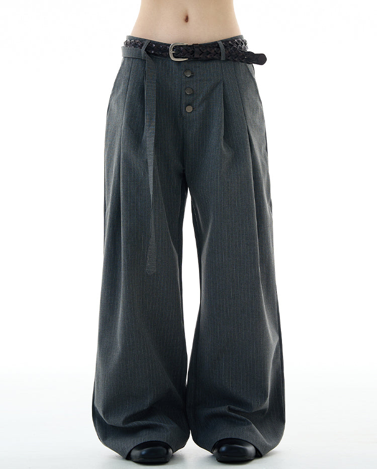 Drape Stripe Casual Pants