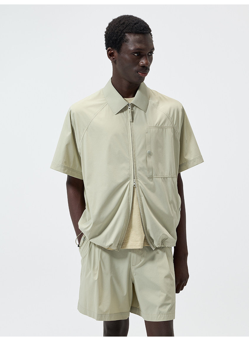 Nylon-Laminated Multi-Pocket Shirt