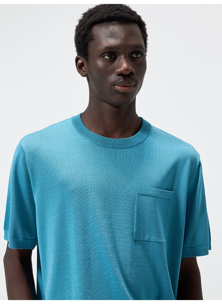 Pocket Crew-Neck Knit Shirt