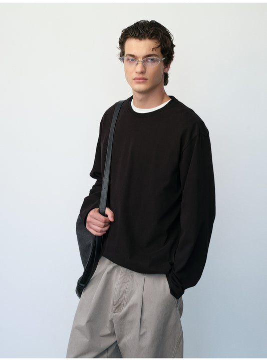 Brushed Cotton Crew Neck T-Shirt