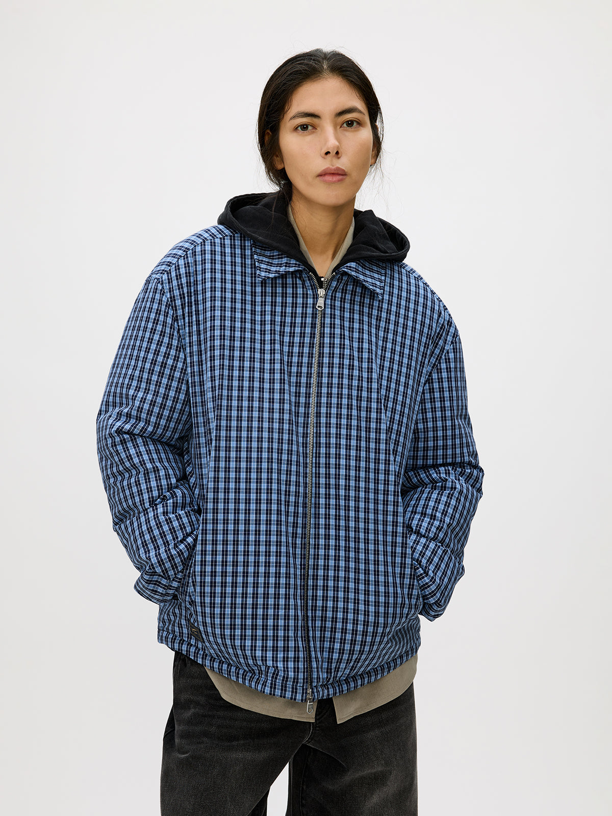 Checkered White Duck Down Jacket