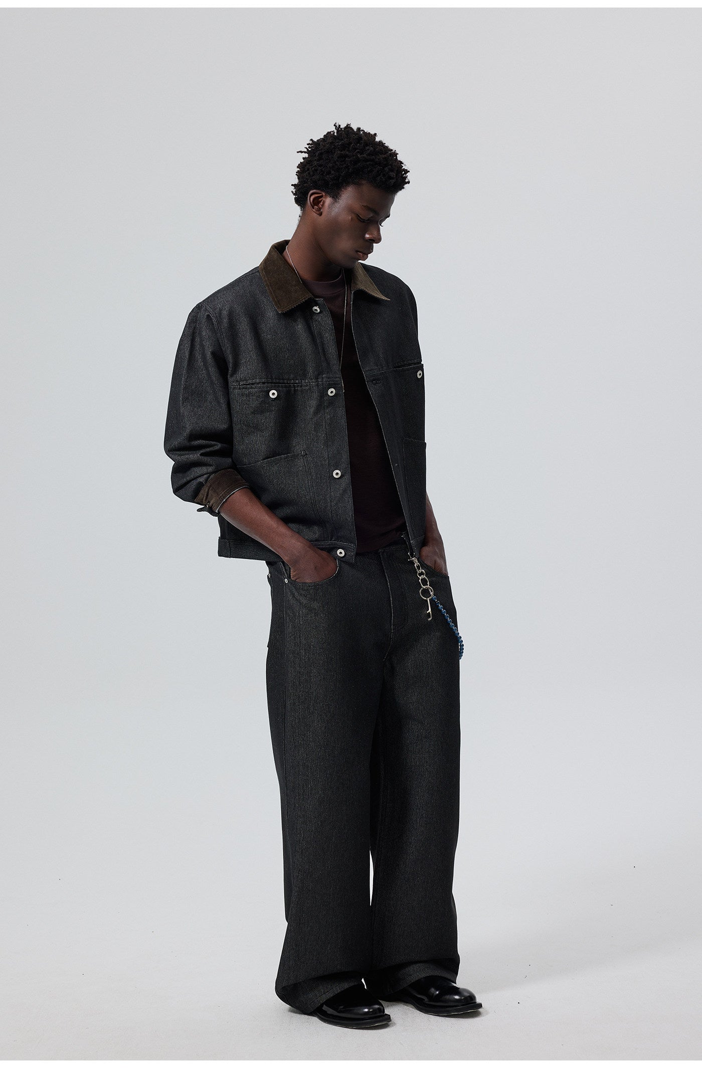 Corduroy Collar Denim Jacket