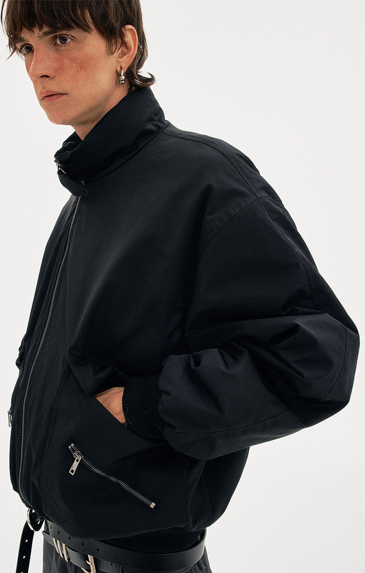 Stand Collar Large Pocket Jacket