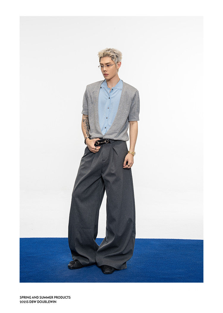 Luxurious Double-Gathered Casual Pants