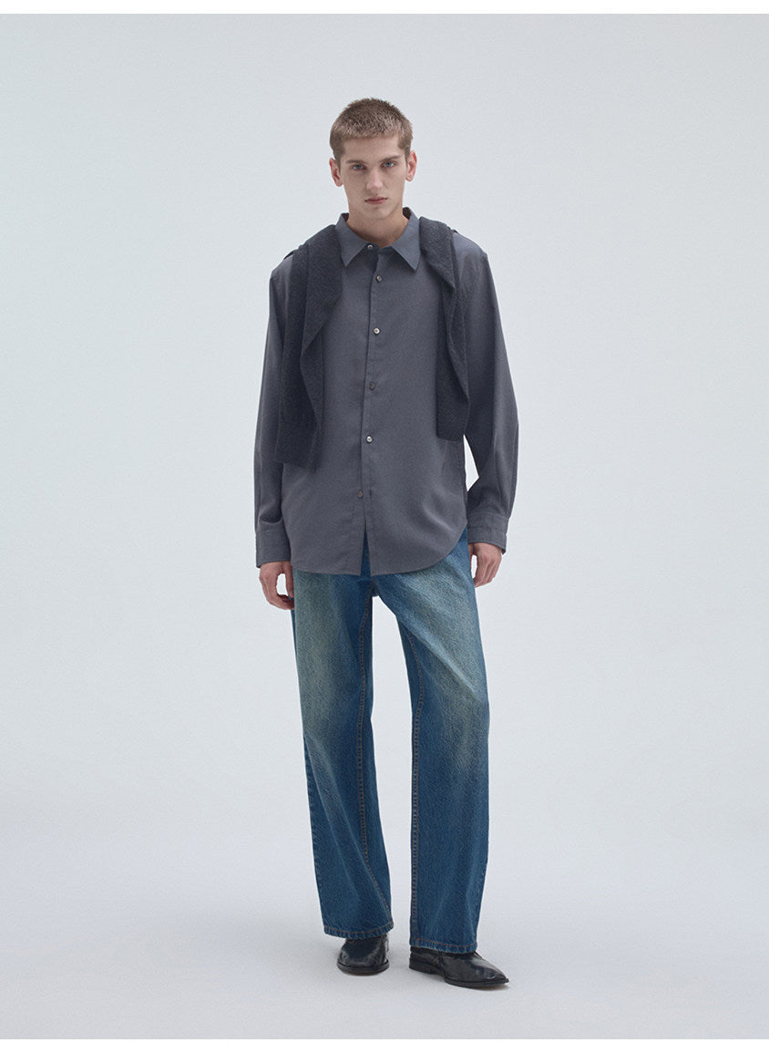 Lightweight Square-Collar Casual Shirt
