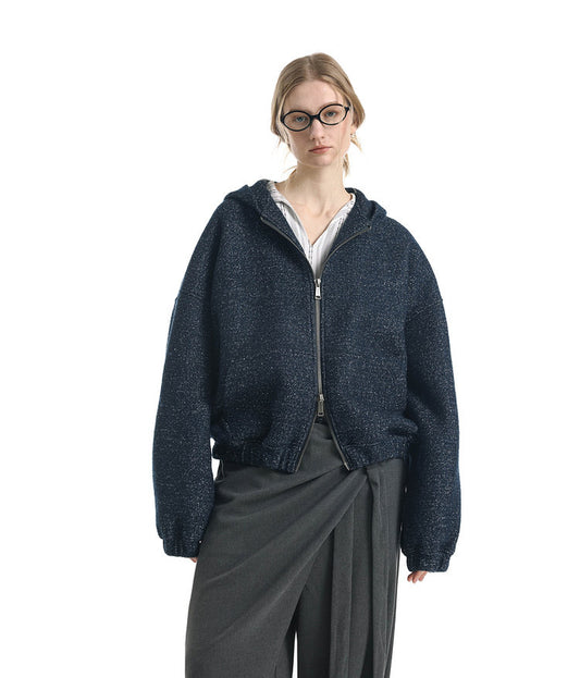 Wool Blend Color Yarn Sweatshirt