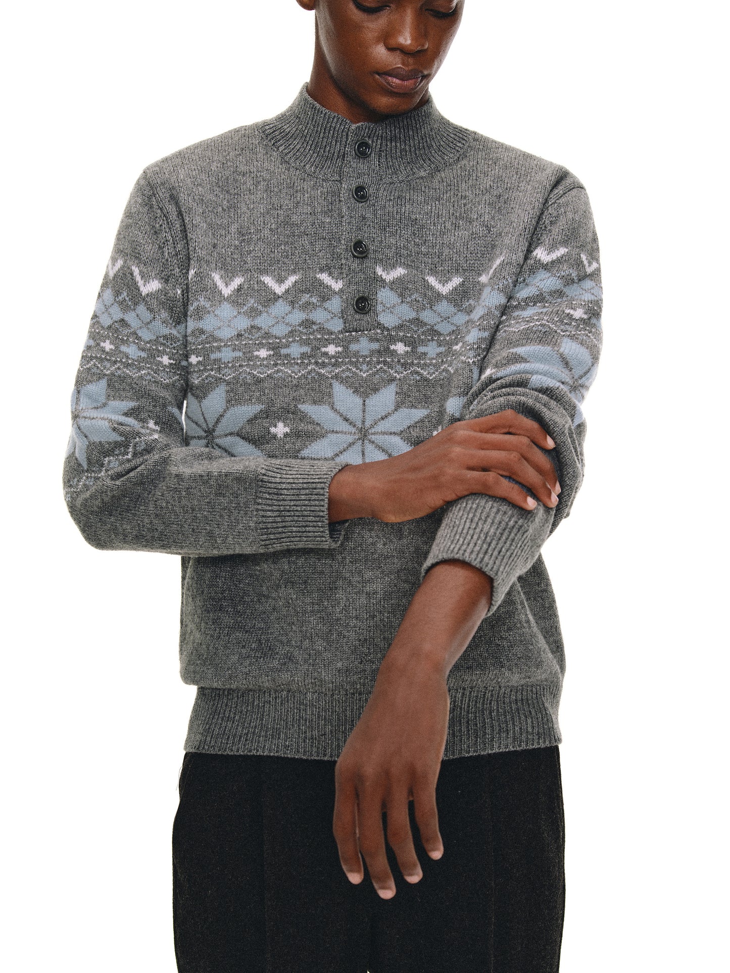 Half-High Henley Sweater