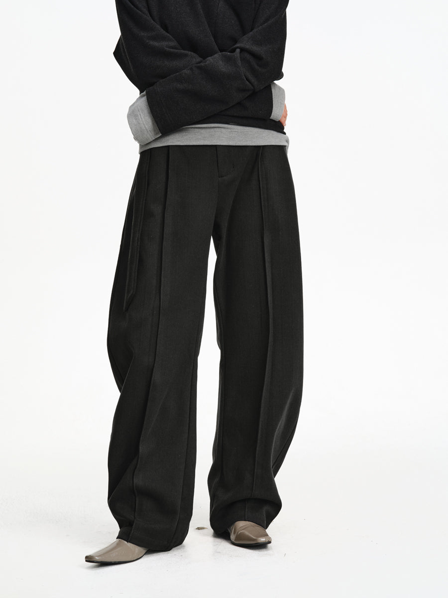 Blended Wool Straight Leg Pants