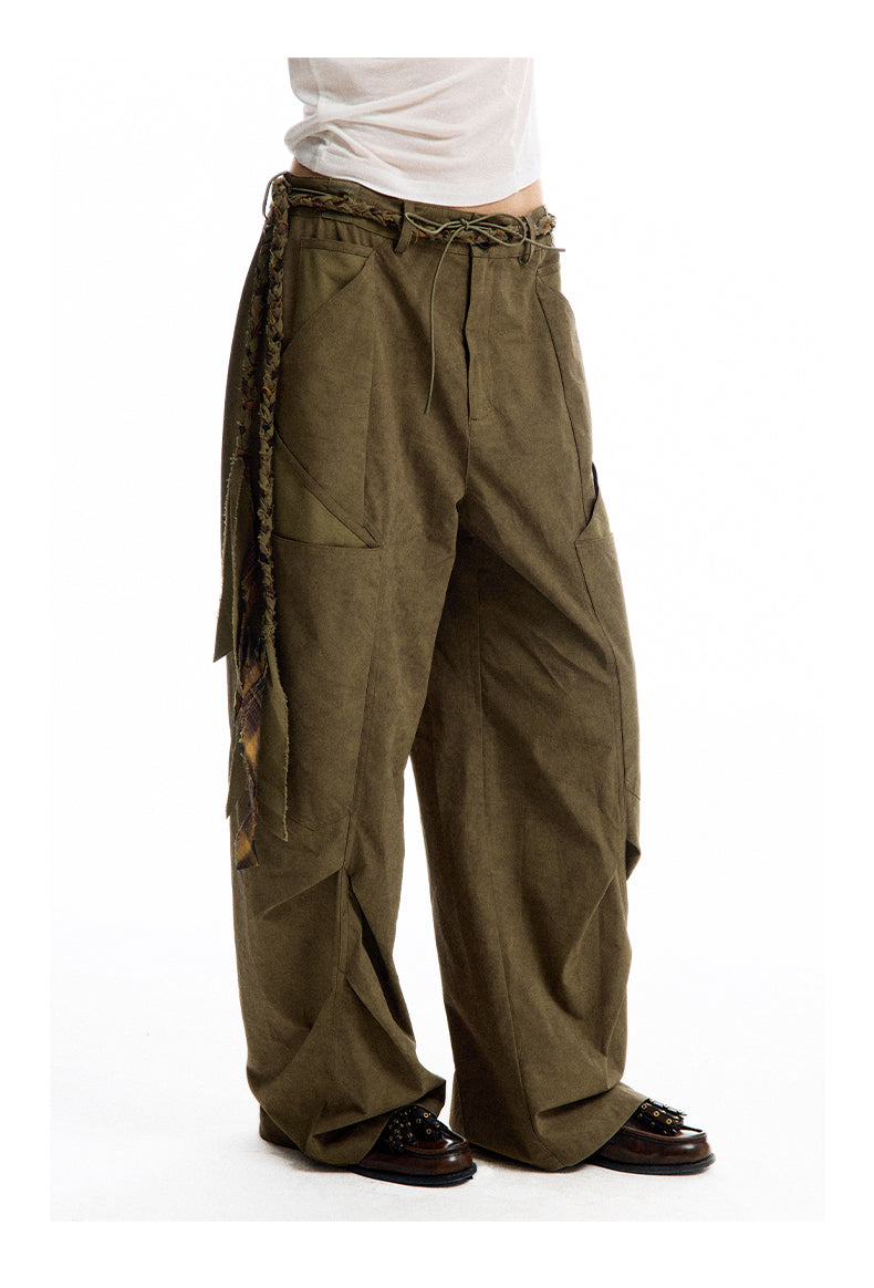 Wide leg scimitar casual pants