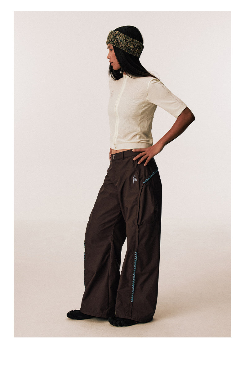 Hand-Knitted Cocoon-Shaped Casual Pants