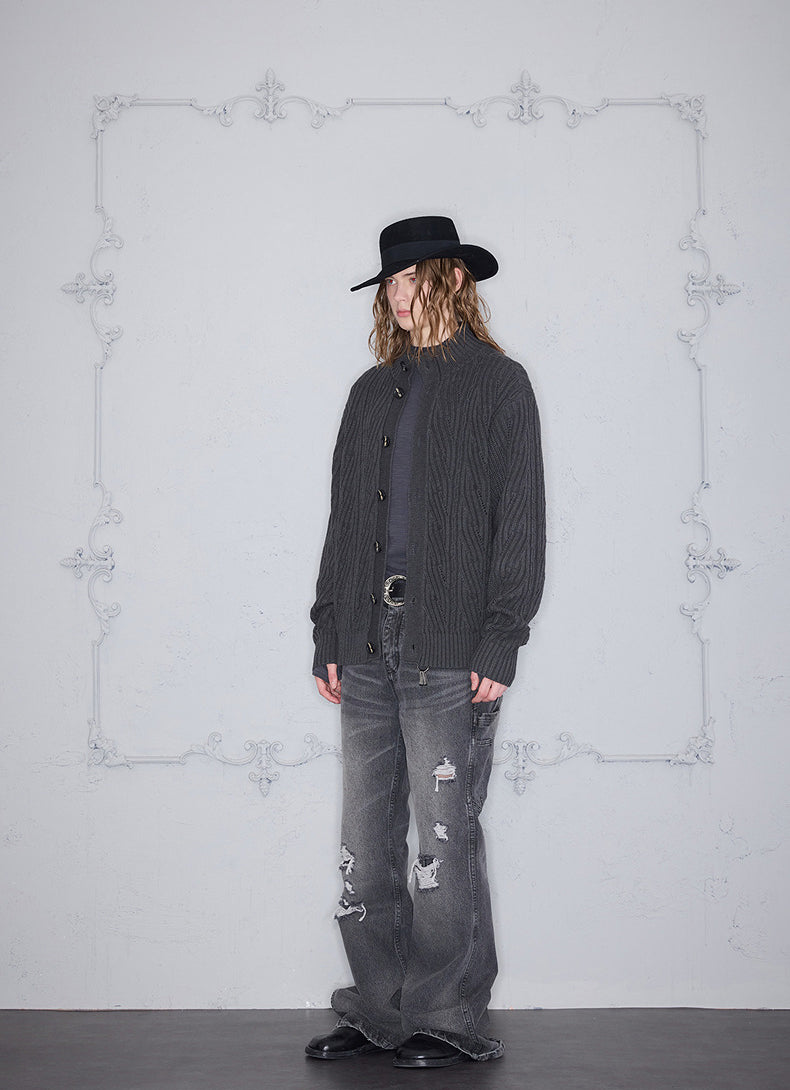 Stand Collar Cardigan