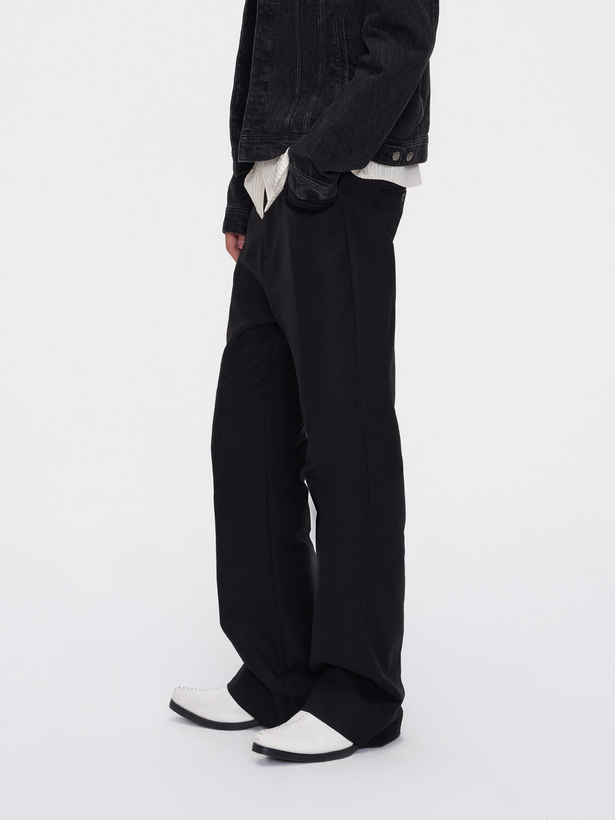 High-Waisted Cotton Casual Pants