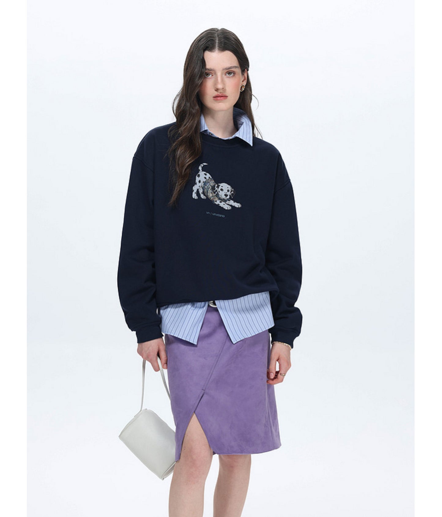 Loose-Fitting Printed Crew-Neck Sweatshirt
