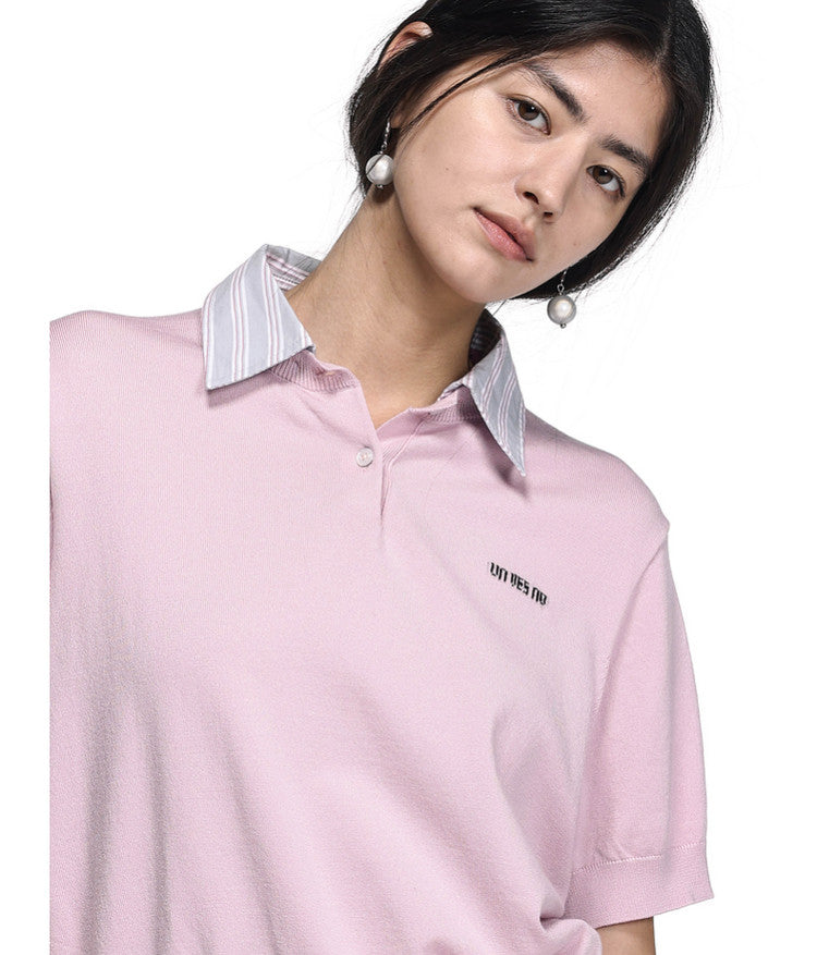 Unisex Removable Collar Polo Shirt