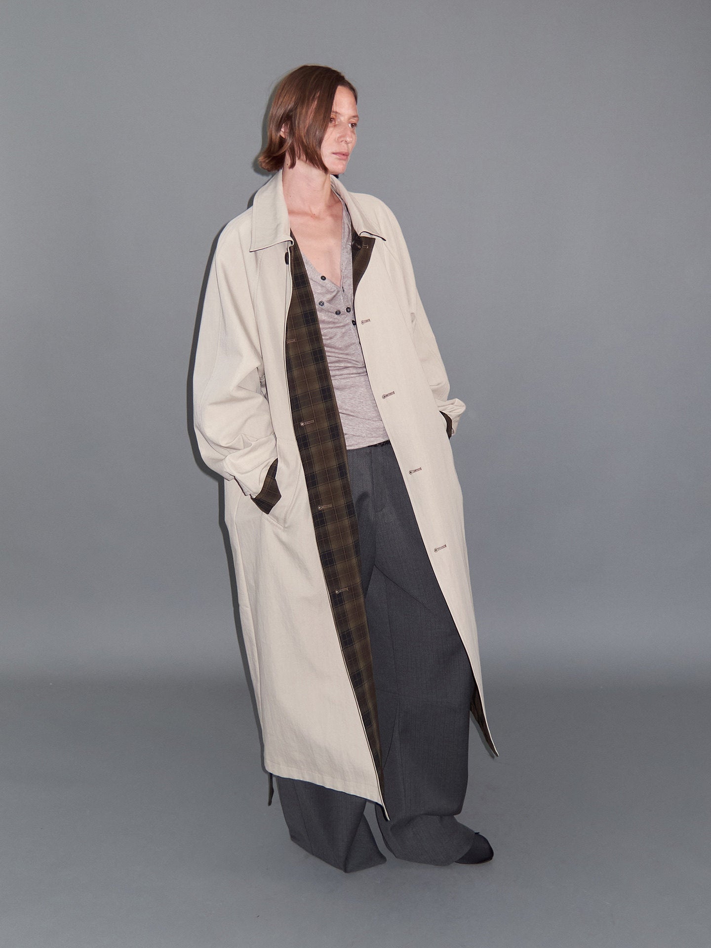Loose-Fit Curved Casual Pants