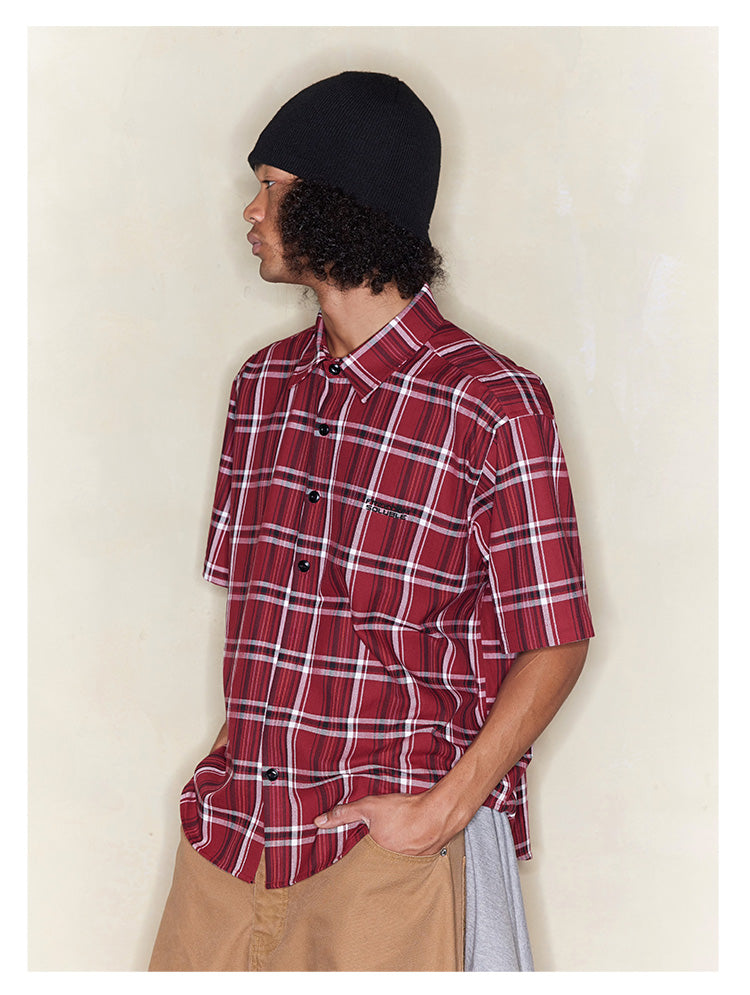 Checked embroidered shirt