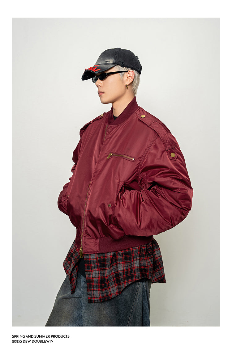 Heavy Contrast Fake Two-Piece Jacket