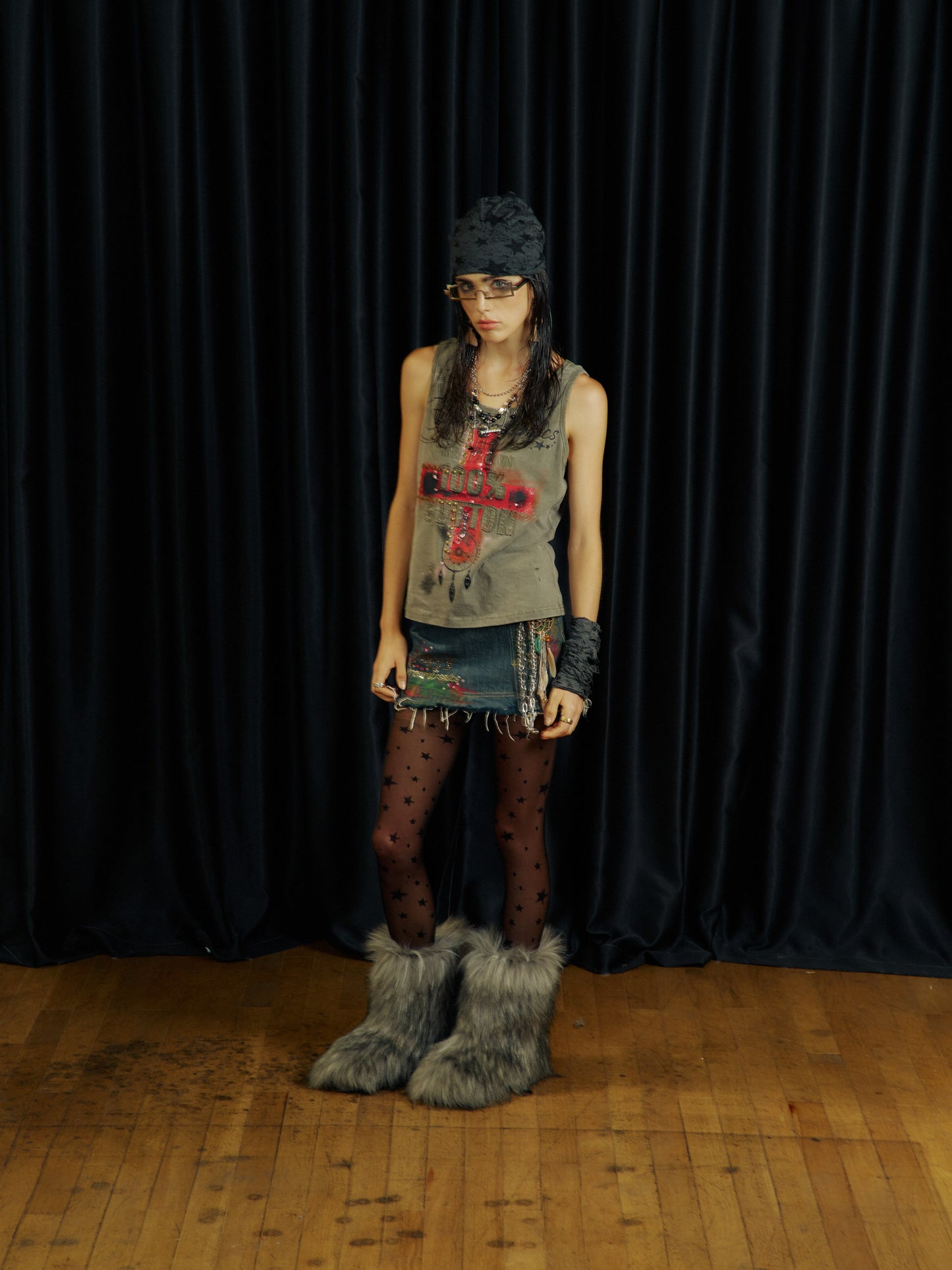 Ink-Washed Distressed Tank Top
