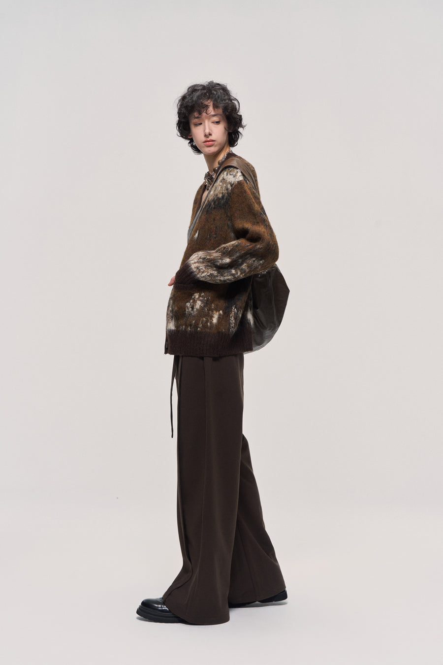 Gradient Wool Blend Cardigan