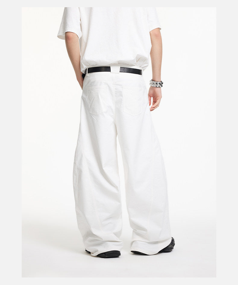 Wrinkle-Resistant Curved-Leg Casual Pants