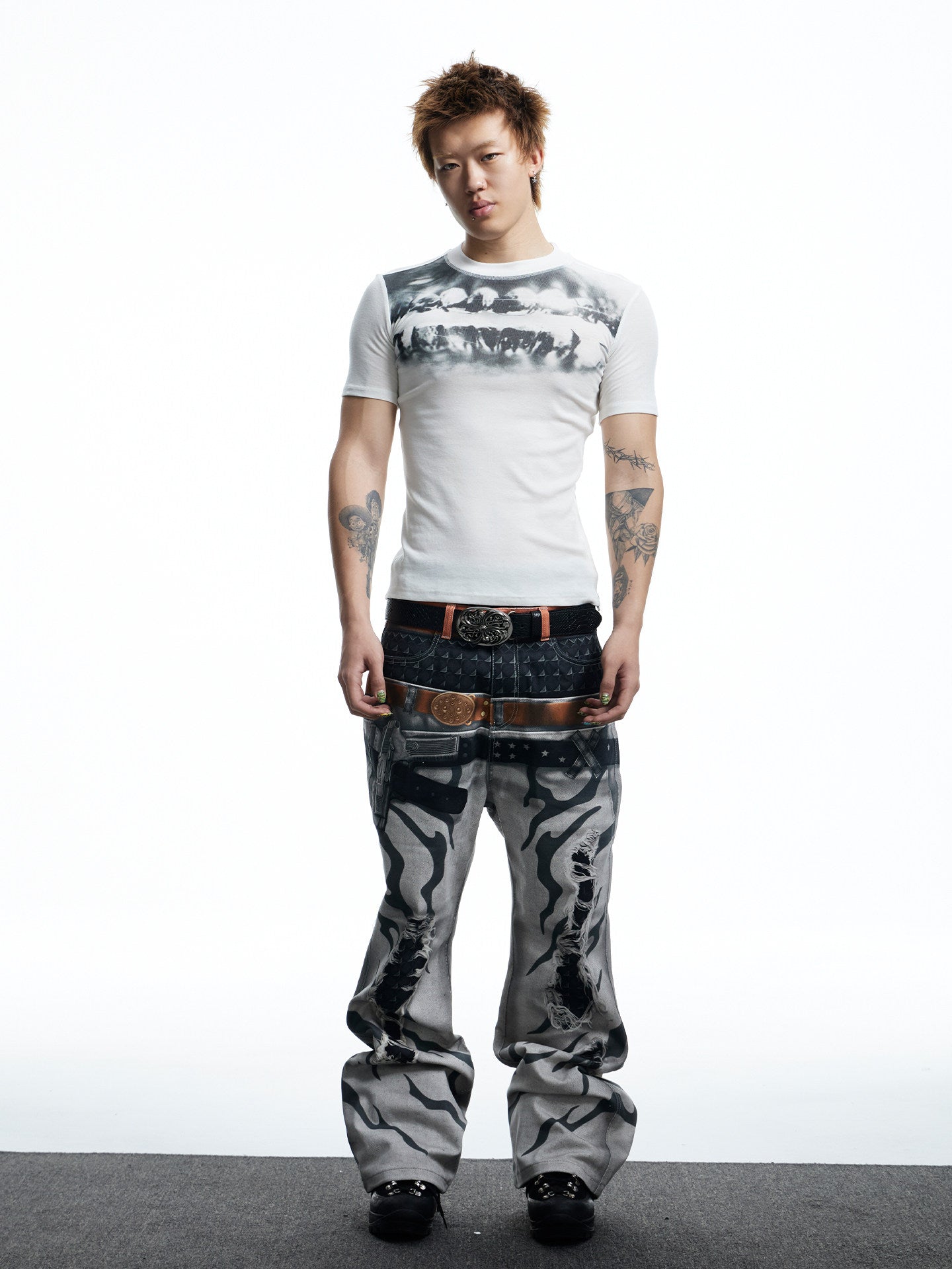 Tight-Fit Printed T-Shirt