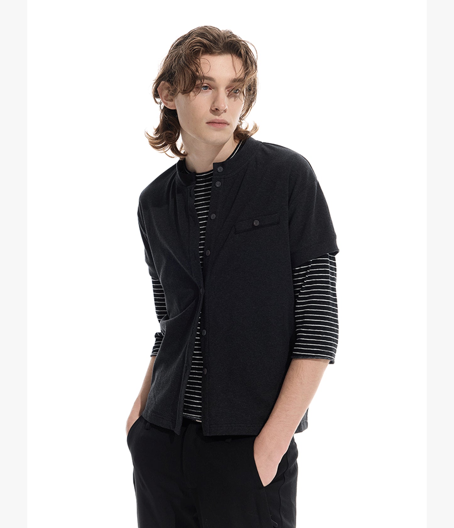 Straight Shoulder Cardigan