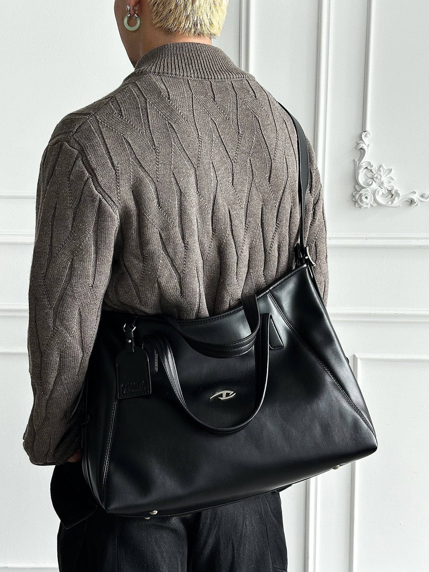 Metal Zipper Shoulder Bag