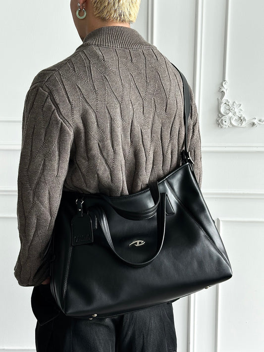 Metal Zipper Shoulder Bag