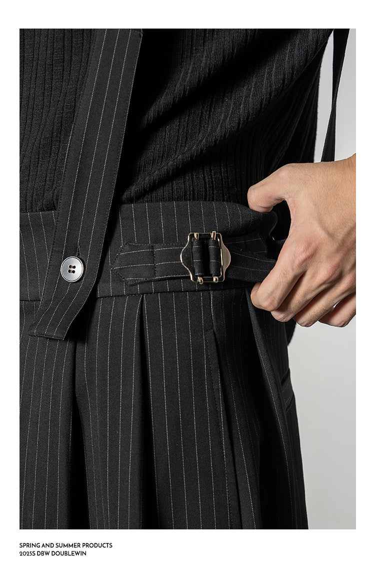 Detachable Stripe Casual Pants