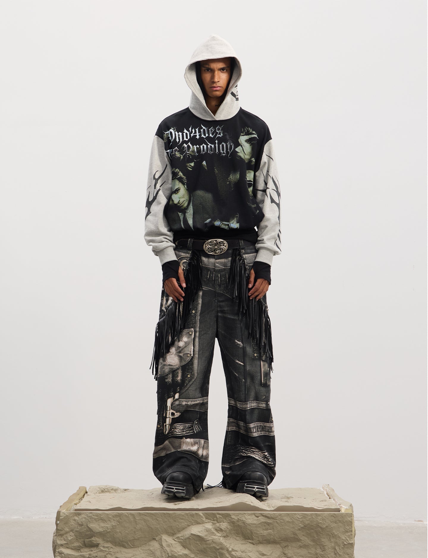 Double Gun Print Jeans